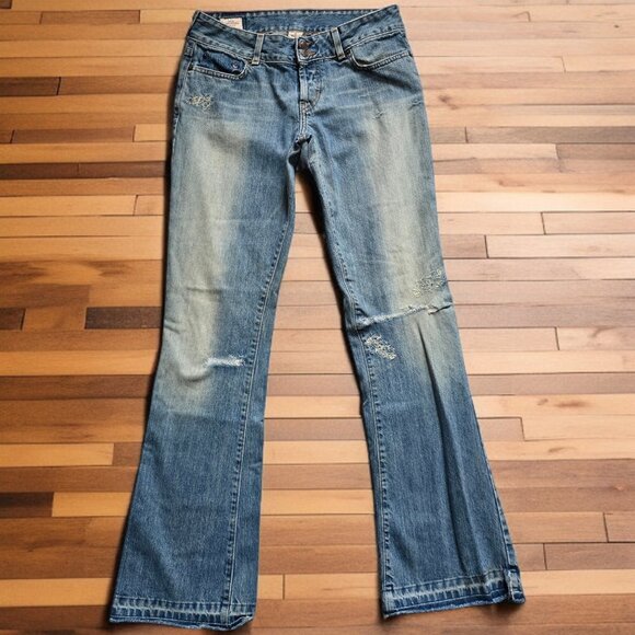 Vintage ABERCROMBIE & FITCH ( 2) AW896 Distressed Boot Leg Mid Rise Jea… - Picture 3 of 8